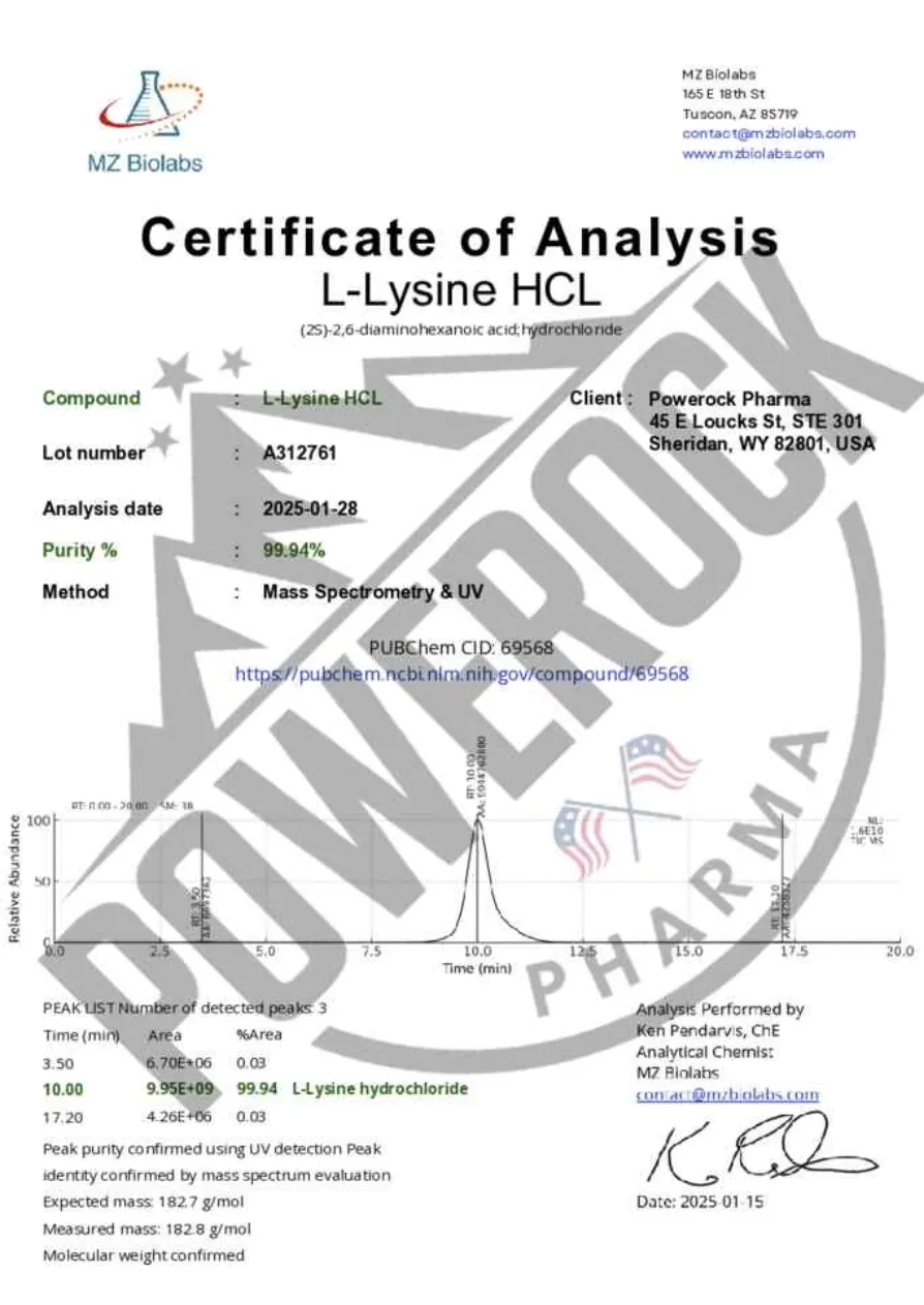 Chromatogram L-Lysine HCL